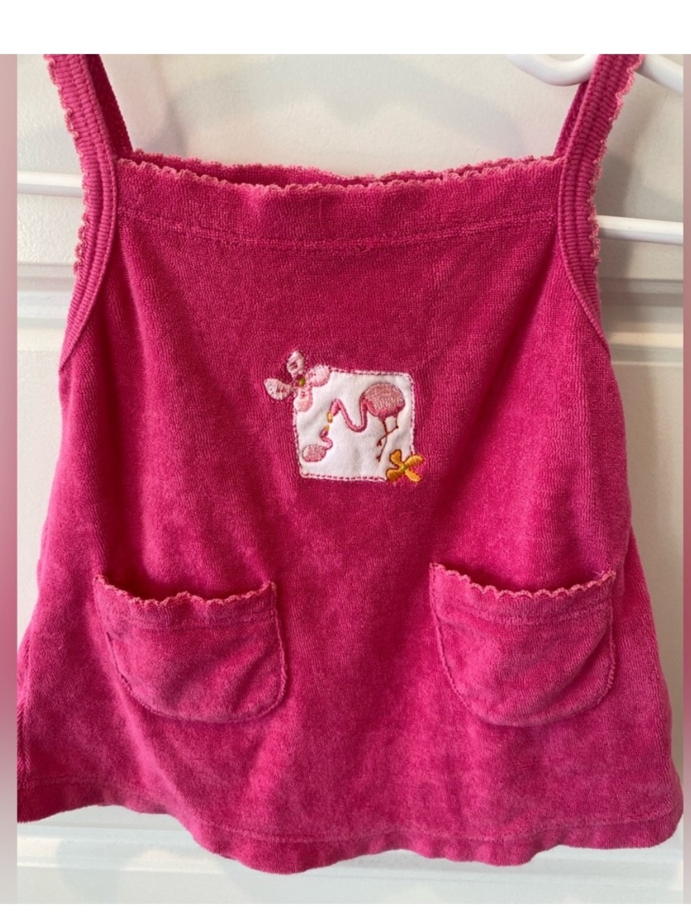 Kissy Kissy Fuschia  Flamingo Terry Tank Sundress/Beach CoverUp Size 0-3 M